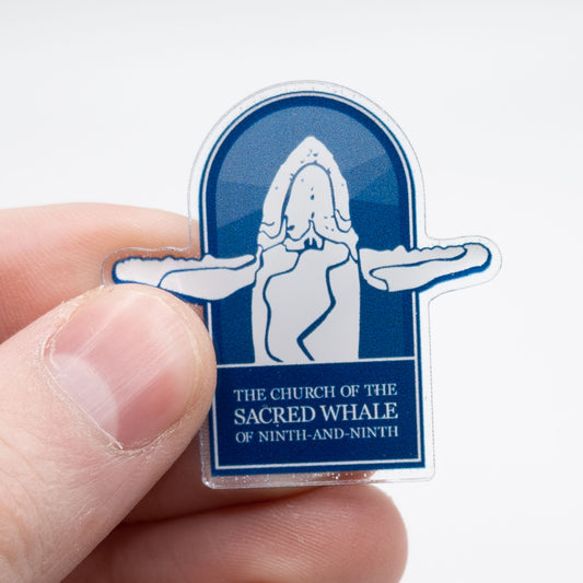 Official Lapel Pin of The Church of the Sacred Whale of Ninth and Ninth