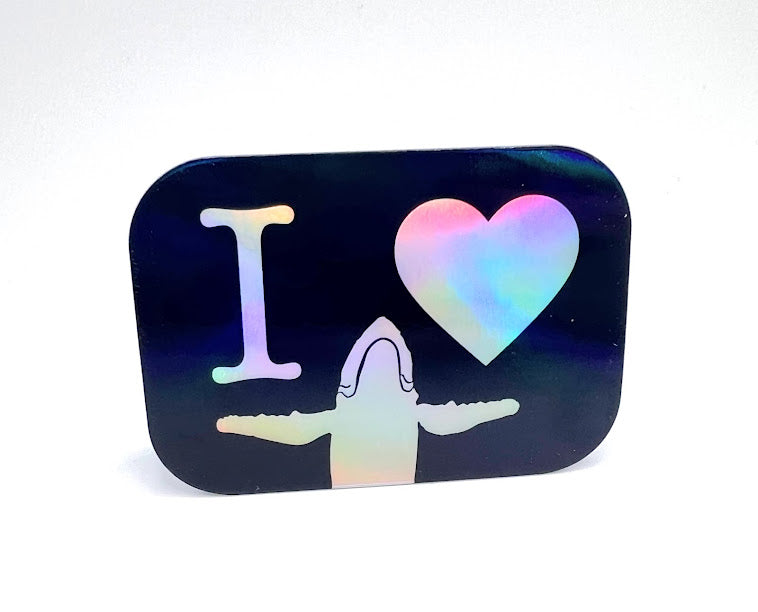 LIMITED STICKER: Holographic I HEART WHALE