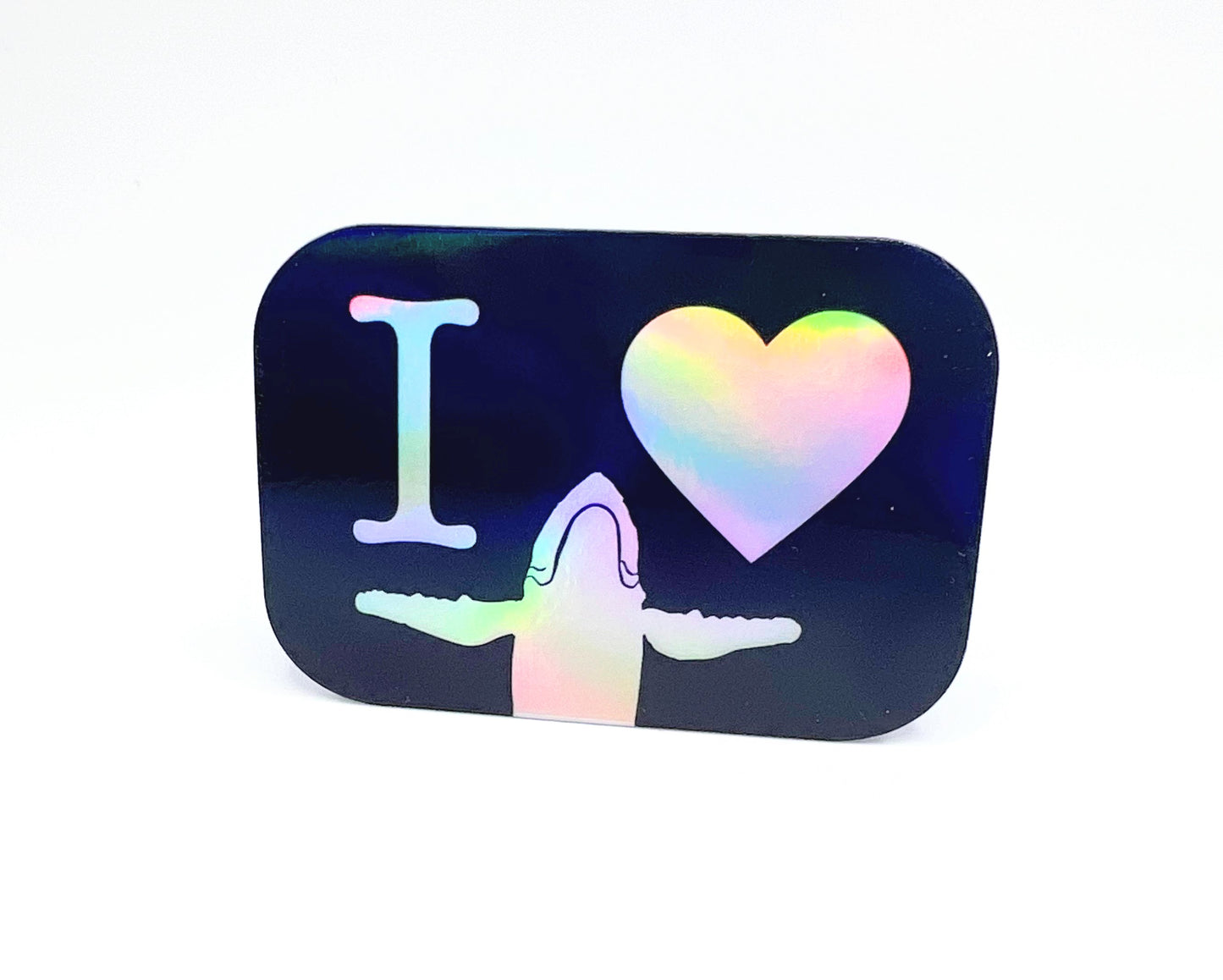 LIMITED STICKER: Holographic I HEART WHALE